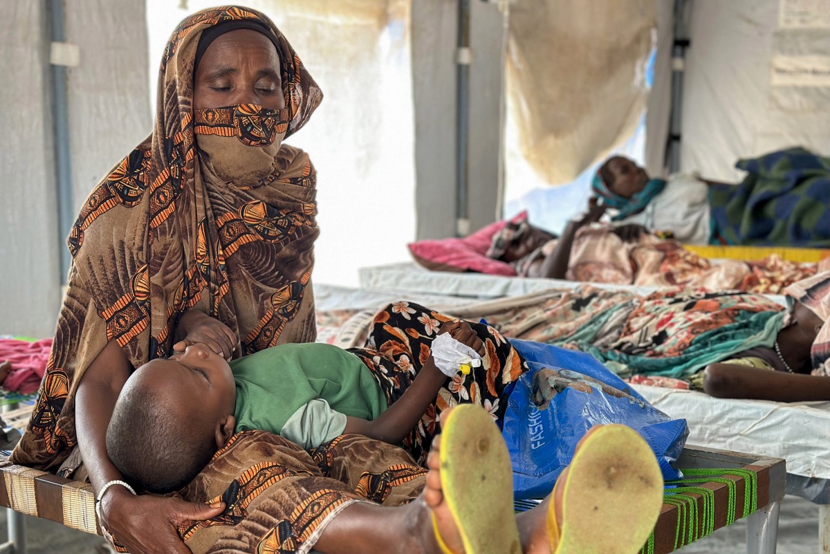 Cholera infected patients receive treatment in the cholera isolation centre at the refugee camps of western Sudan, in Tawila city in Darfur, on August 14, 2025. Photo by AFP.
