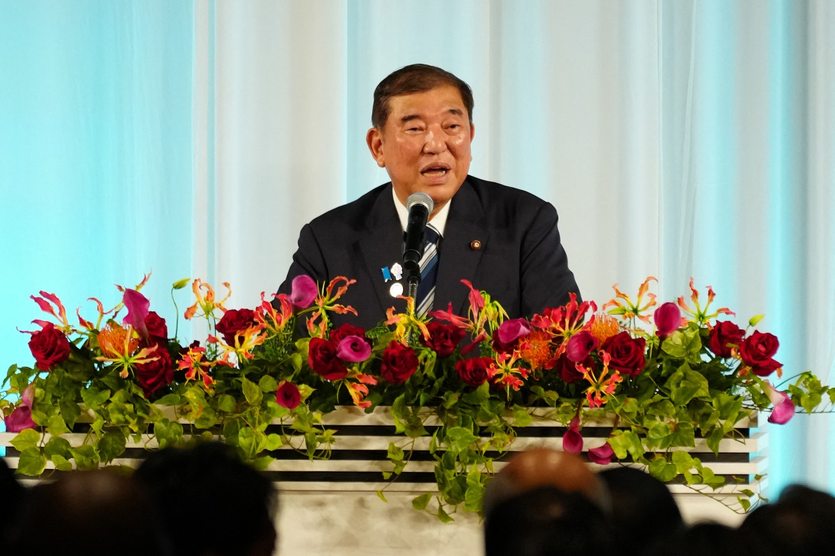 Japanese Prime Minister Shigeru Ishiba delivers a speech during the welcome reception for the 9th Tokyo International Conference on African Development (TICAD 9) in Yokohama, Kanagawa prefecture, south of Tokyo on August 20, 2025. (Photo by JIA HAOCHENG / POOL / AFP)