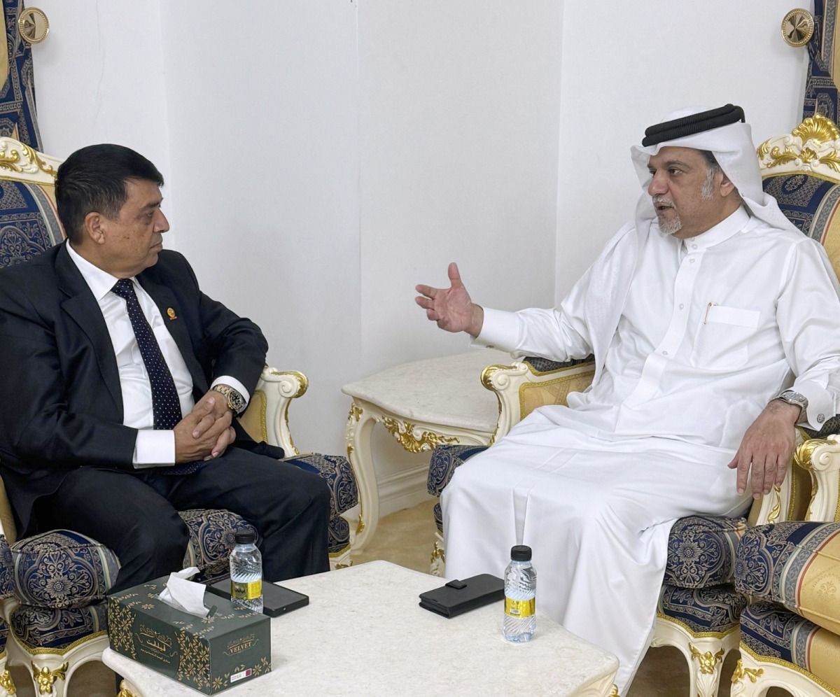 Board Member of Qatar Chamber (QC), Mohamed bin Ahmed Al Obaidli with President of the Federation of Nepalese Chambers of Commerce and Industry, Chandra Dhakal.
