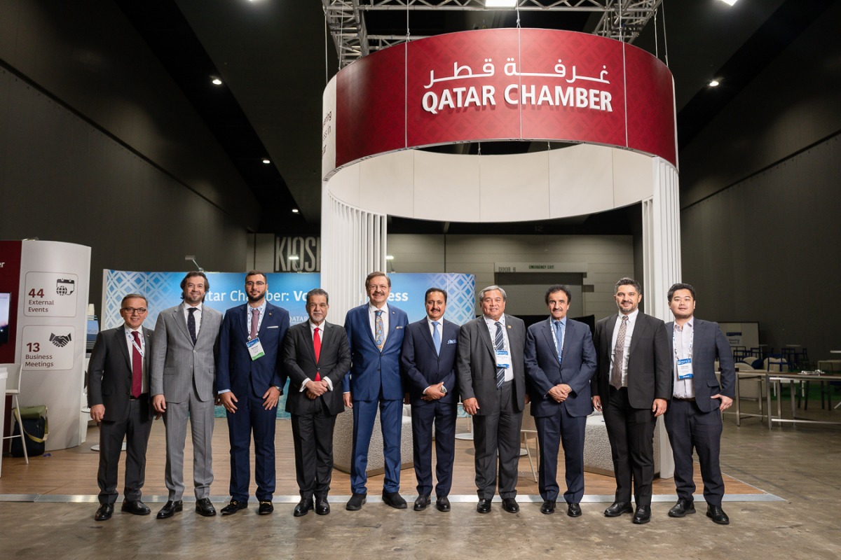 QC Chairman, Sheikh Khalifa bin Jassim Al Thani with other officials during the World Chambers Congress event in Melbourne, Australia.