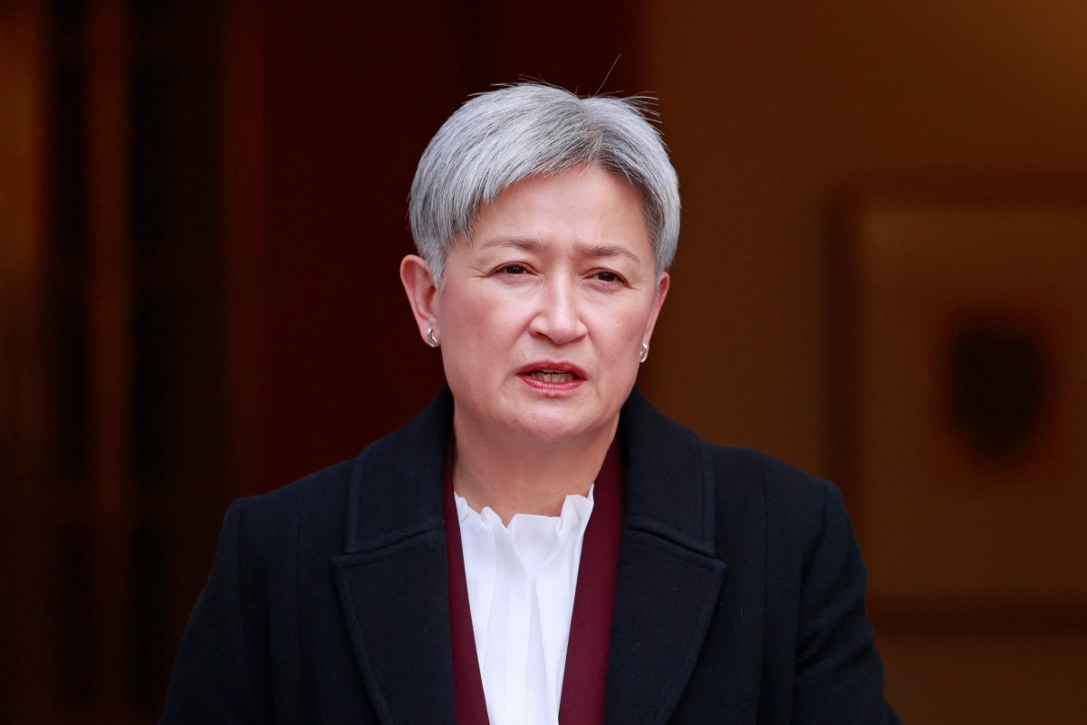 Australia’s Foreign Minister Penny Wong speaks during a press conference in Canberra on August 11, 2025. (Photo by Hilary Wardhaugh / AFP)

