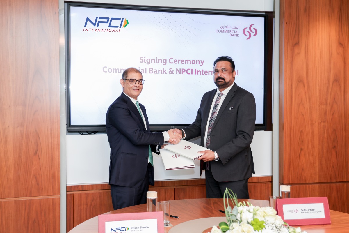 Commercial Bank and NPCI International officials during the agreement signing.