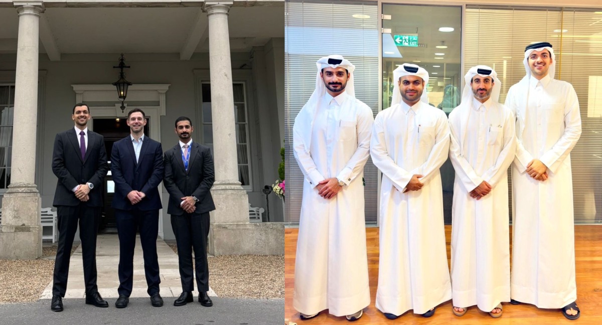 Qatari graduates pose for a photo during the HSBC Global Graduate Programme in London.