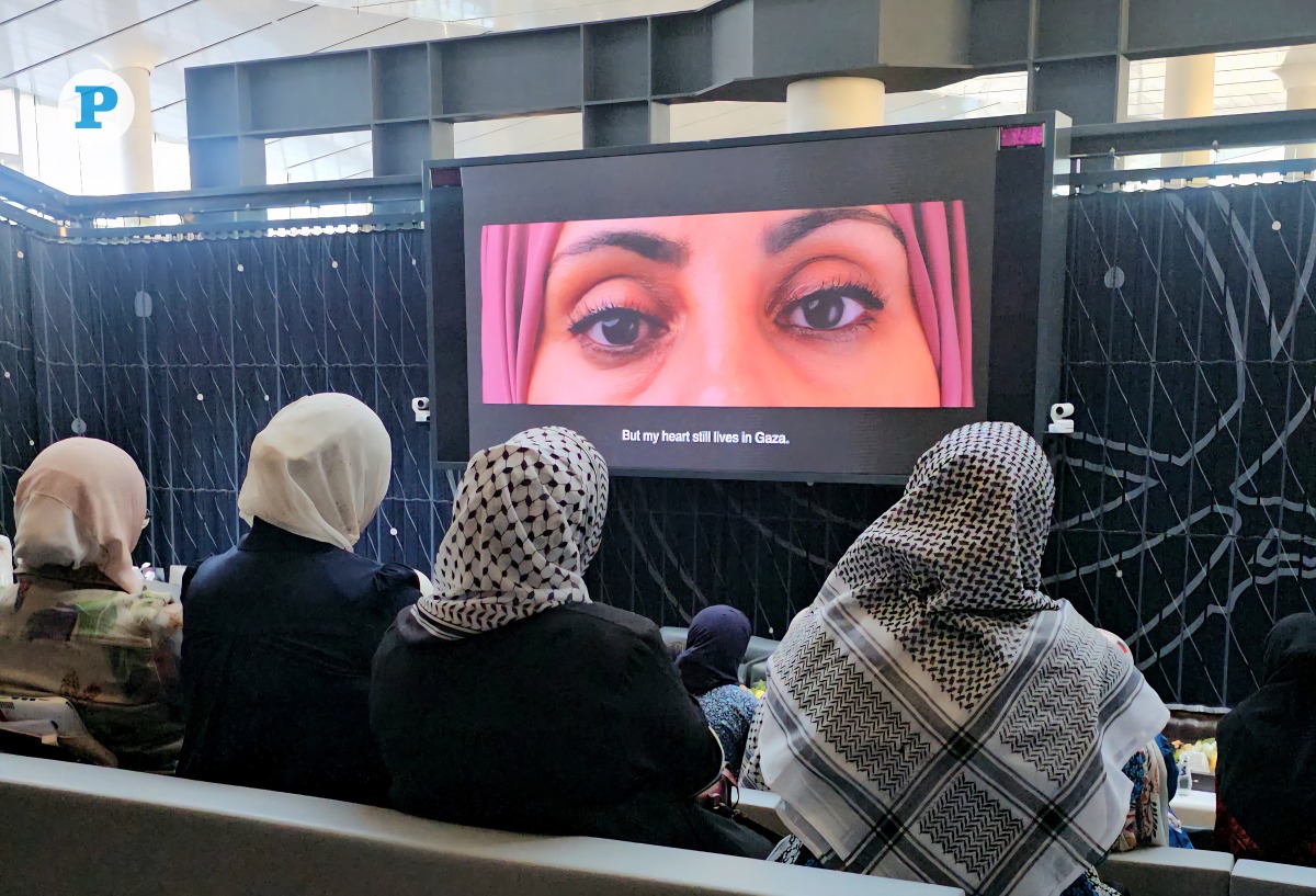 Screening of Mo’men Ghanim’s film 'Gaza’s Patient Heart' at the Qatar National Library recently. Pic: Marivie Alabanza / The Peninsula 