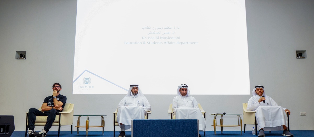 Aspire Academy officials addressing the meeting. 