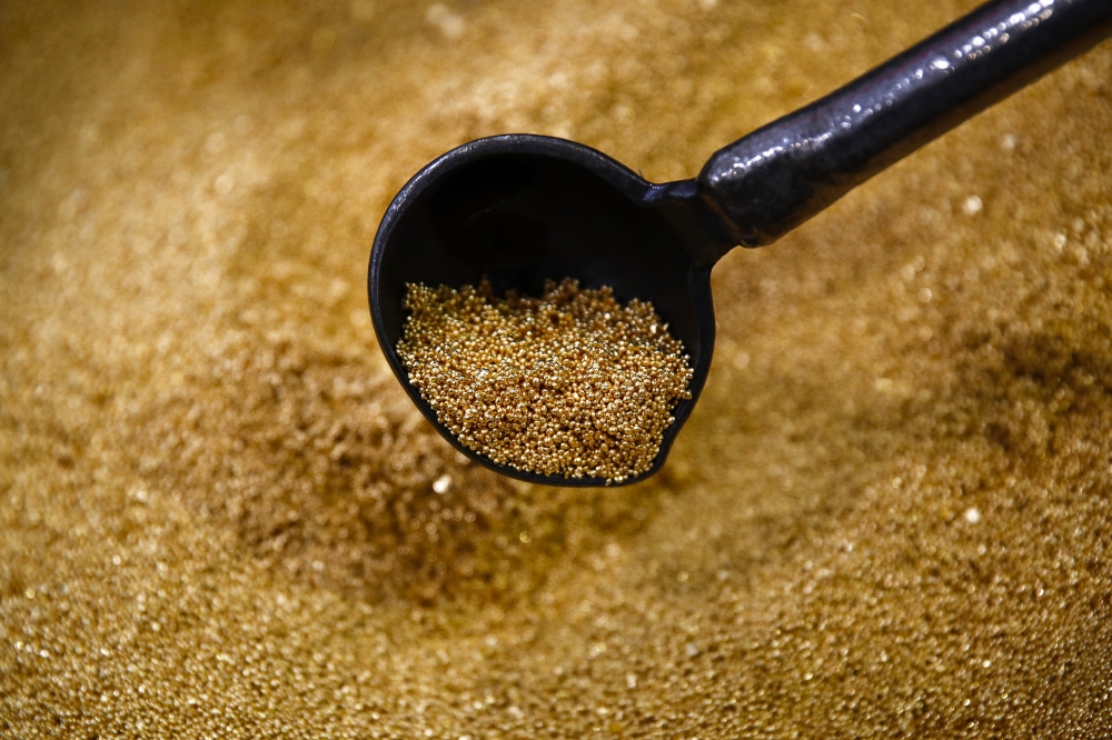 Gold casting grain. (Photo by Stefan Wermuth/Bloomberg)