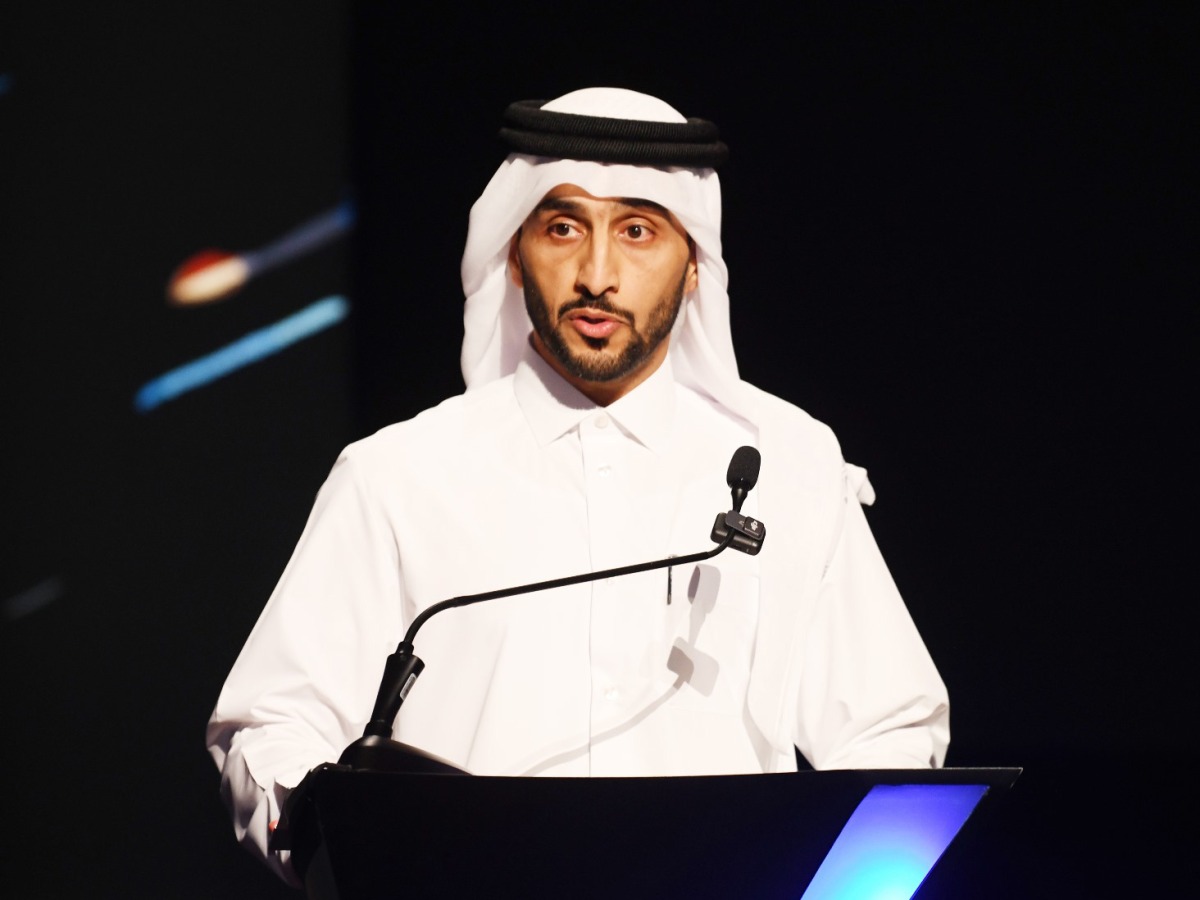 Director General of Al Jazeera Media Network Sheikh Nasser bin Faisal Al Thani addressing the event.