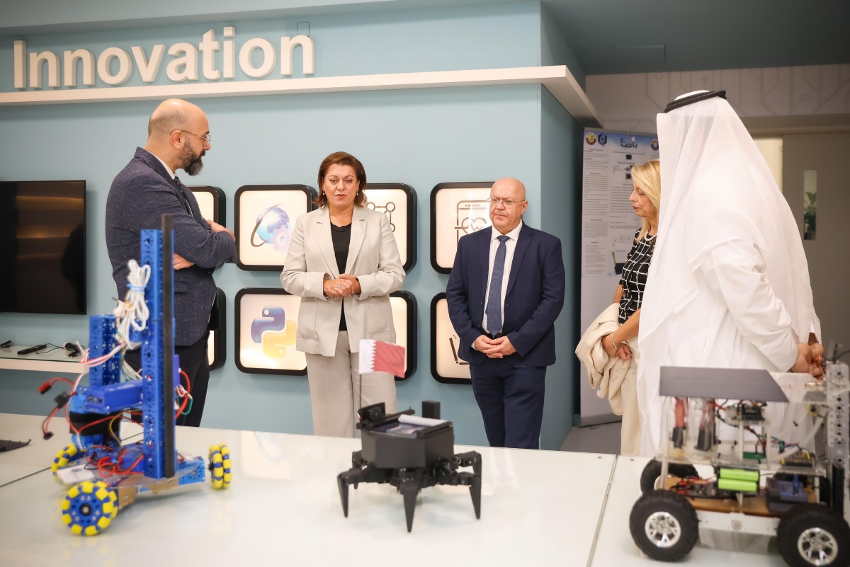 Minister of Education, Sports and Youth of the Republic of Cyprus H E Dr. Athina Michaelidou during a visit to the school
