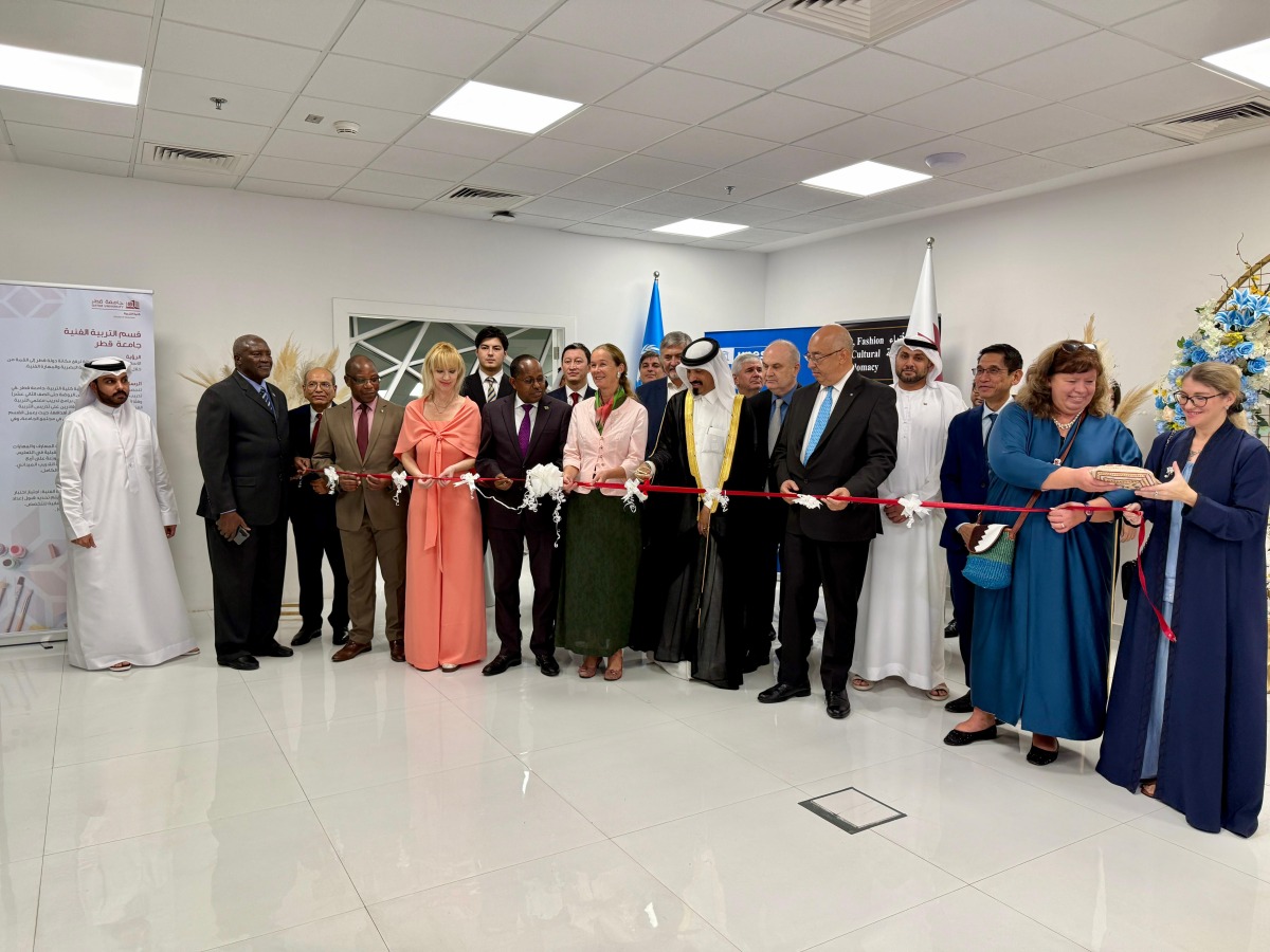 Director of Unesco Doha Office, Salah Khaled, and ambassadors and officials at the inaugural event. 