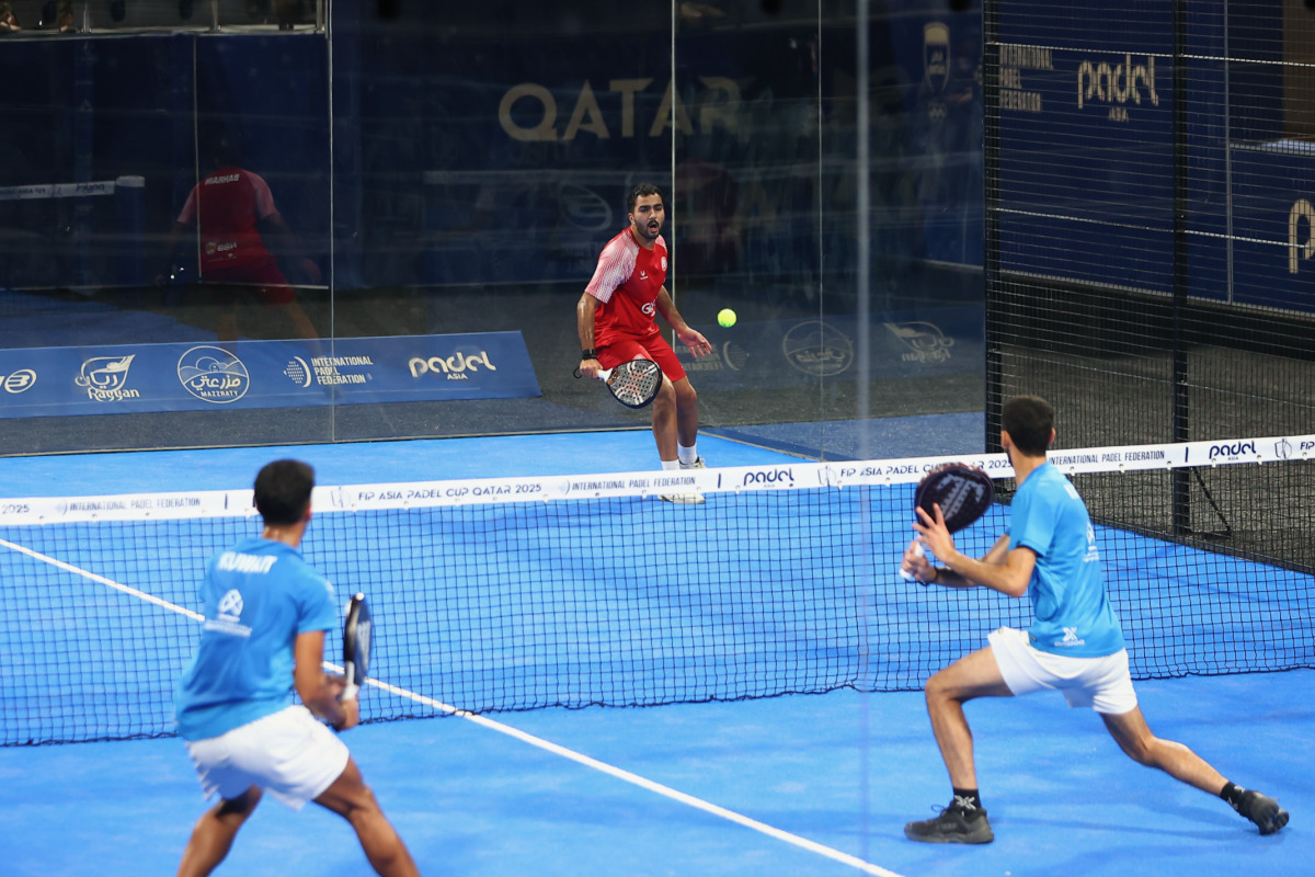Action from the match between Kuwait and Bahrain.