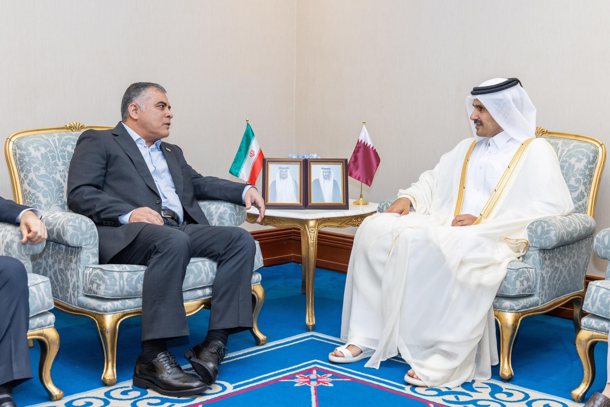 Minister of State for Energy Affairs, H E Saad Sherida Al-Kaabi, with Minister of Petroleum of the Islamic Republic of Iran H E Mohsen Paknejad.