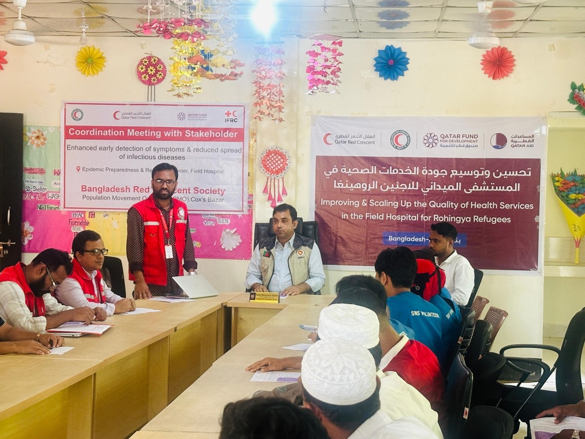 Qatar Red Crescent Society is implementing a project to improve and scale up the quality of health services for Rohingya refugees.
