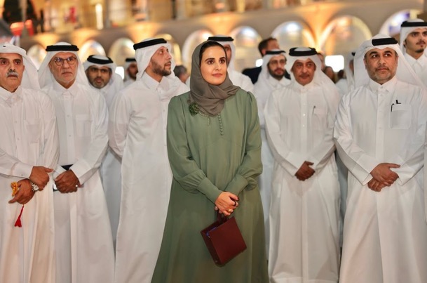 Chairperson of Qatar Museums H E Sheikha Al Mayassa bint Hamad bin Khalifa Al Thani and other dignitaries at the launch of the exhibition.
