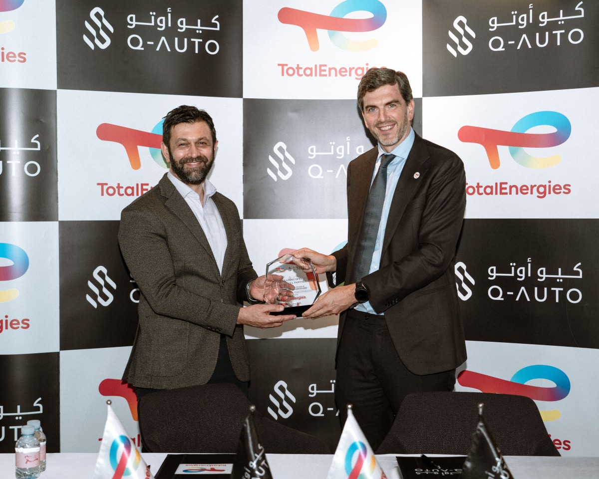 Managing Director, TotalEnergies Marketing Middle East and Central Asia, Thomas Vigneron and Chief Executive Officer of Q-Auto LLC, Ahmed Shariefi.