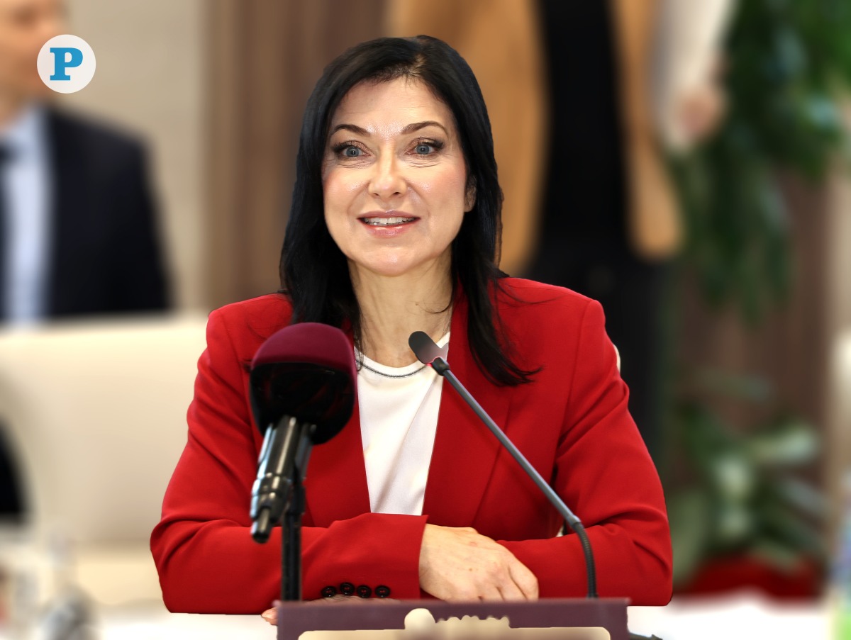 Federal Minister for Economic Affairs and Energy of Germany H E Katherina Reiche addressing the meeting.  Pic: Salim Matramkot/The Peninsula