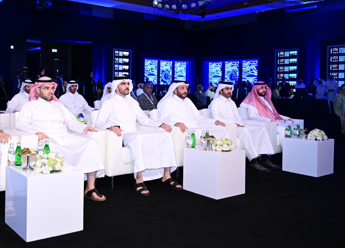 NCSA President, Eng. Abdulrahman bin Ali Al Farahid Al Malki (centre) and other officials at a session during Arab Cyber Exercise. 