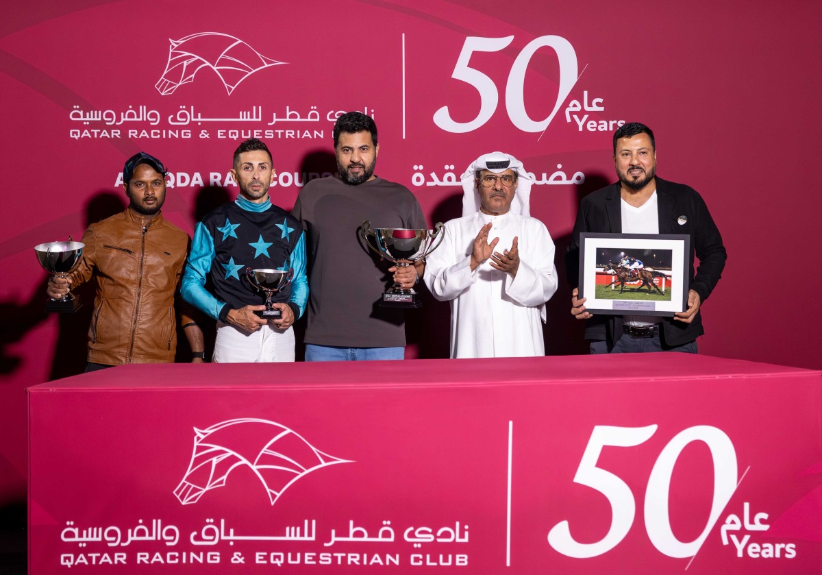 Connections of Taymoor Al Shahania celebrate their win. 