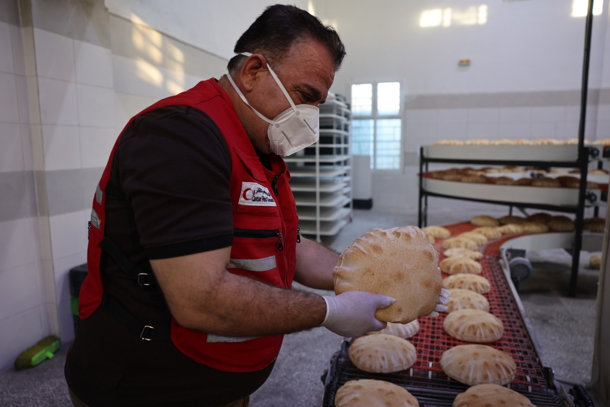 QRCS’s representative at the bread production plant in Jinderes.