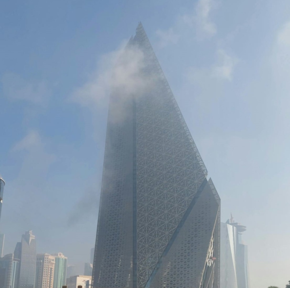 An early morning view of Burj Al Mana as a soft blanket of fog settles over West Bay. Picture clicked by Salim Matramkot / The Peninsula
