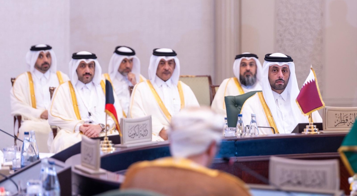 Minister of Municipality H E Abdullah bin Hamad bin Abdullah Al Attiyah with other officials during the meeting of GCC Agricultural Cooperation and Food Security Committee.
