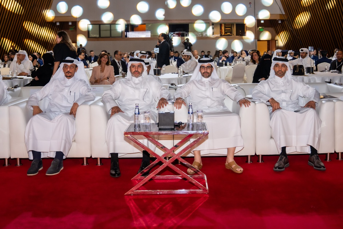Assistant Undersecretary for Consumer Affairs at the Ministry of Commerce and Industry Hassan bin Sultan Al-Ghanem; President of Business Continuity and Resilience Conference, Eng. Abdulatif Ali Al-Yafei with other officials during the Business Continuity and Resilience Conference.