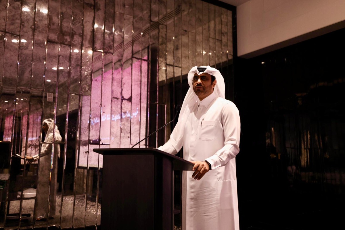 Acting Assistant Undersecretary for Higher Education Affairs Dr. Hareb Mohammed Al Jabri speaking at the event.