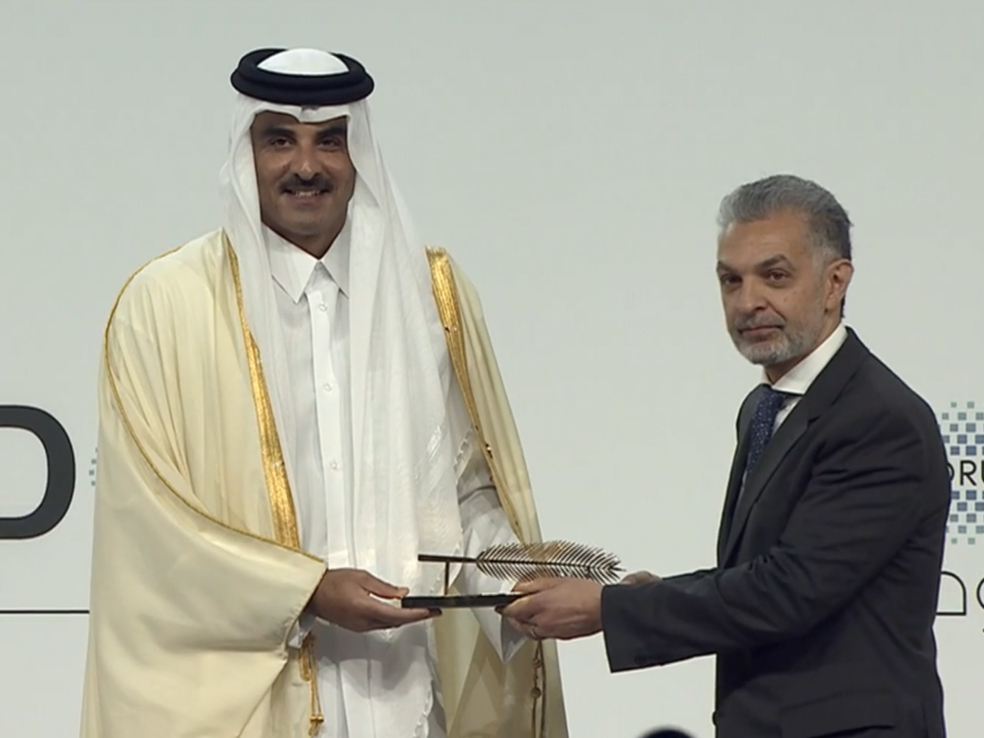 Screen grab of Doha Forum live recording. 