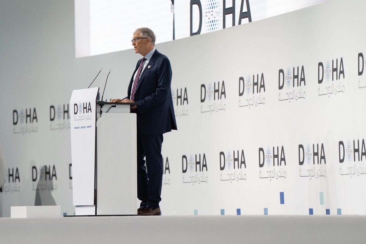 Microsoft Co-Founder and Co-Chair of the Bill and Melinda Gates Foundation, HE Bill Gates giving a speech at the Doha Forum 2025
