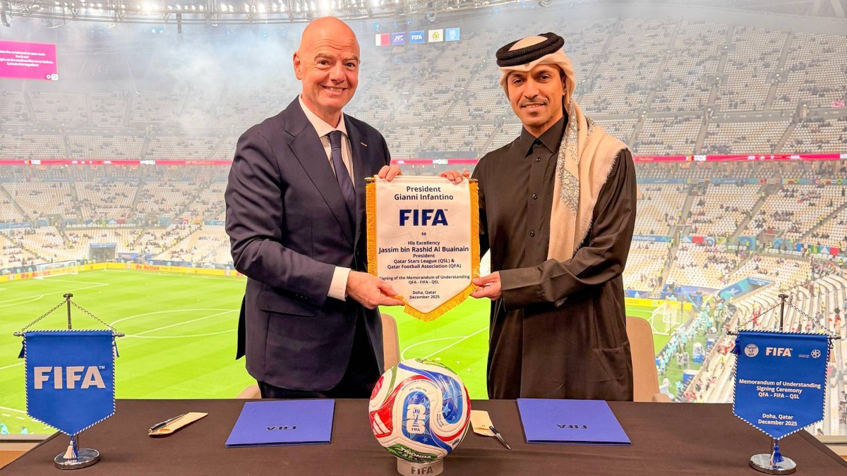 IFA President Gianni Infantino and QSL and QFA President Jassim bin Rashid Al Buenain  signed the agreement.