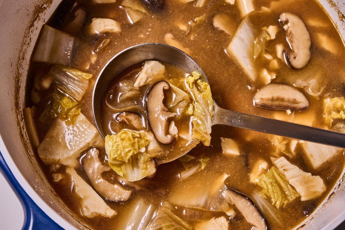 Baechu Doenjang Guk (Cabbage and Doenjang Soup). Photo by Lauren Bulbin/The Washington Post
