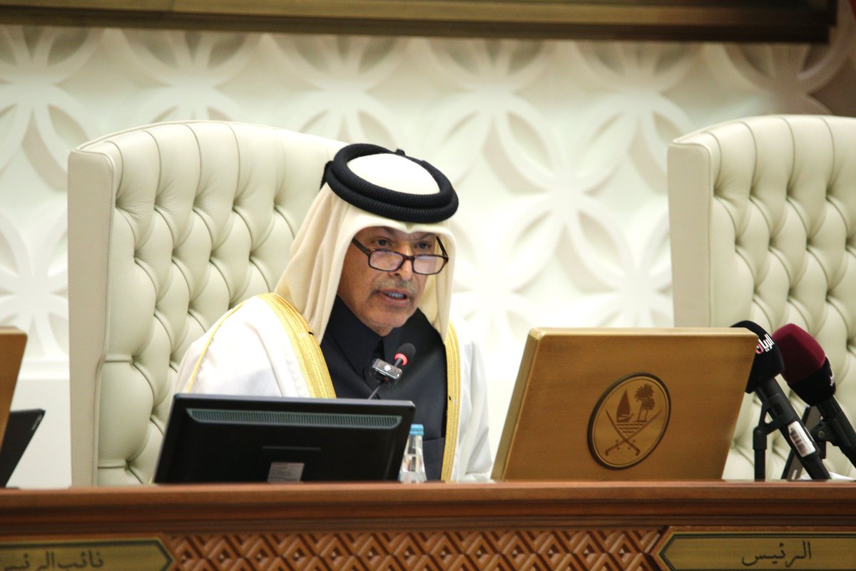 Shura Council Speaker H E Hassan bin Abdullah Al Ghanim chairing the council's session yesterday.
