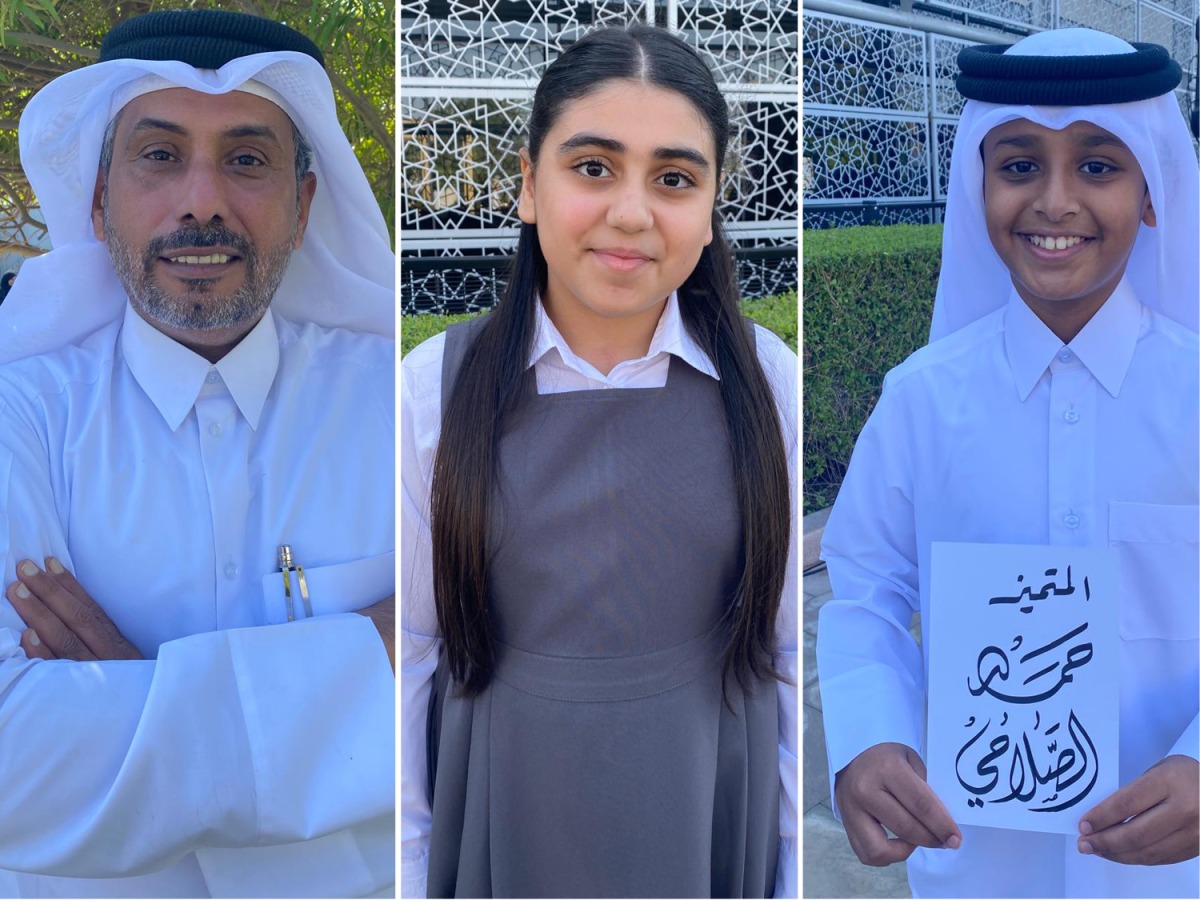 From left: Naji Saleh Al-Yami, Fatima Ibrahim Al-Emadi, and Hamad Khalifa Salahi Al-Yafei