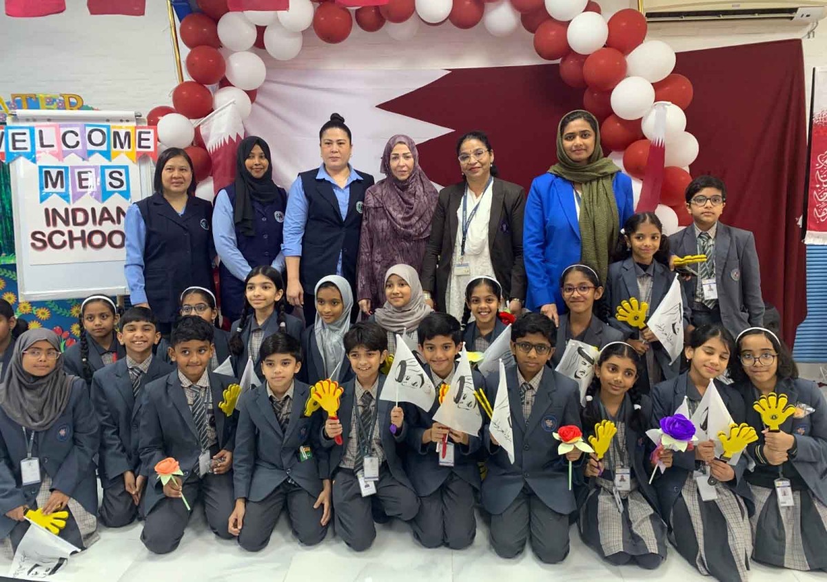 MES students and teachers during their visit to Doha International Centre for Special Needs.