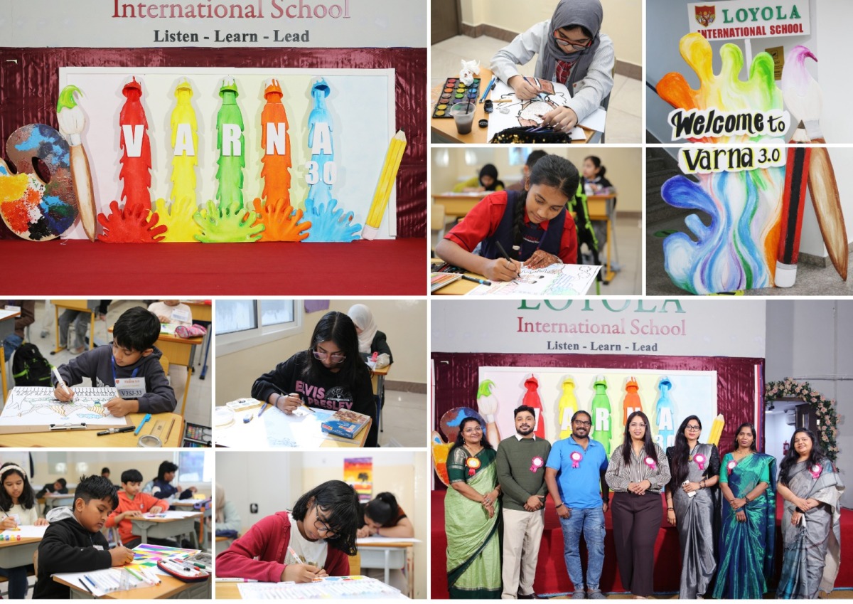 Students, participants and judges during the art competition.