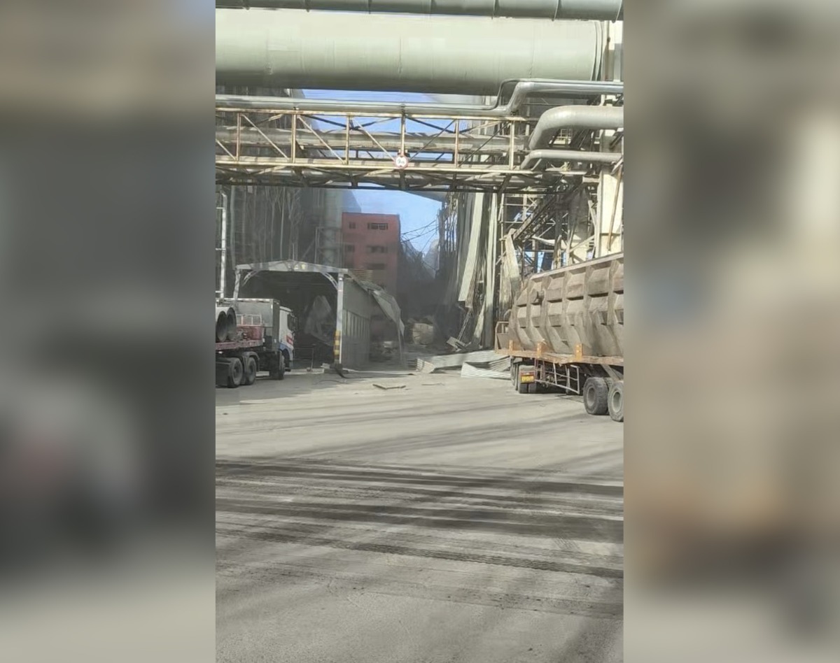 This photo taken with a mobile phone on Jan. 18, 2026 shows the site of an explosion at a factory in Baotou, north China's Inner Mongolia Autonomous Region. Xinhua