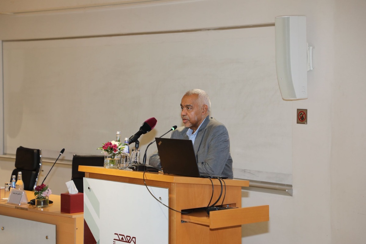 President of the DI Dr. Abdelwahab El-Affendi speaking during the event. 