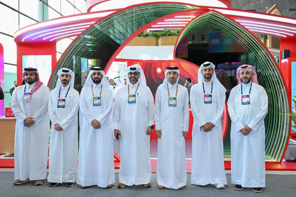 Vodafone Qatar officials at the company's pavilion at Web Summit Qatar 2026.