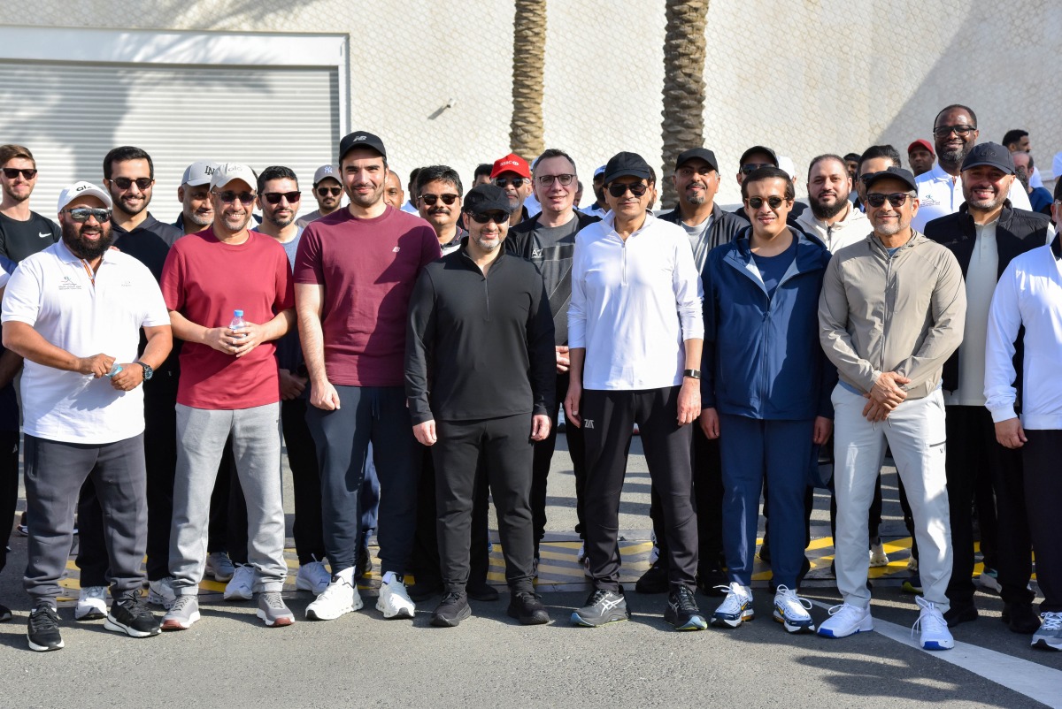 QCB Governor Sheikh Bandar bin Mohammed bin Saoud Al-Thani with other officials.