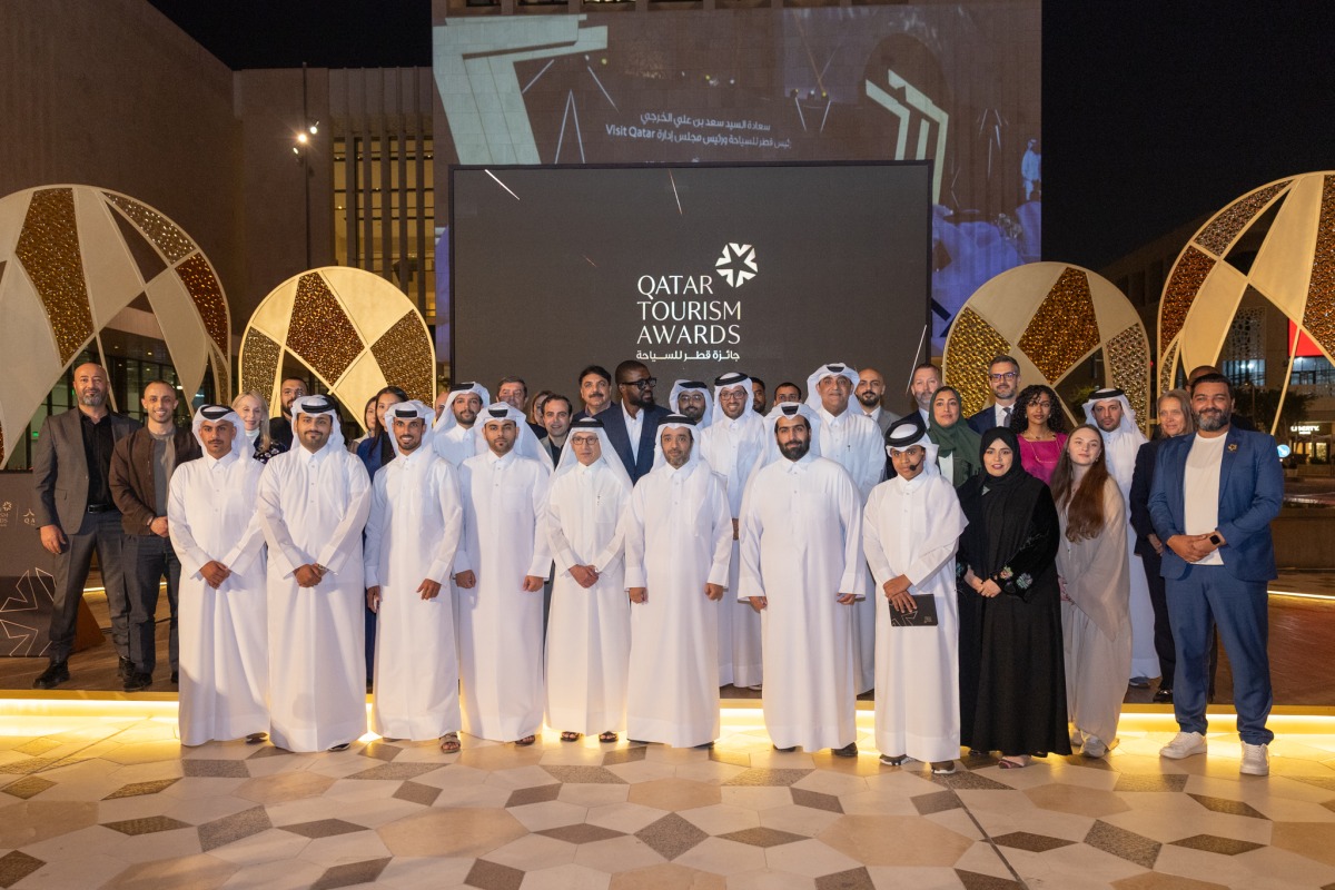 Chairman of Qatar Tourism H E Saad bin Ali Al-Kharji with other officials and guests at the event.