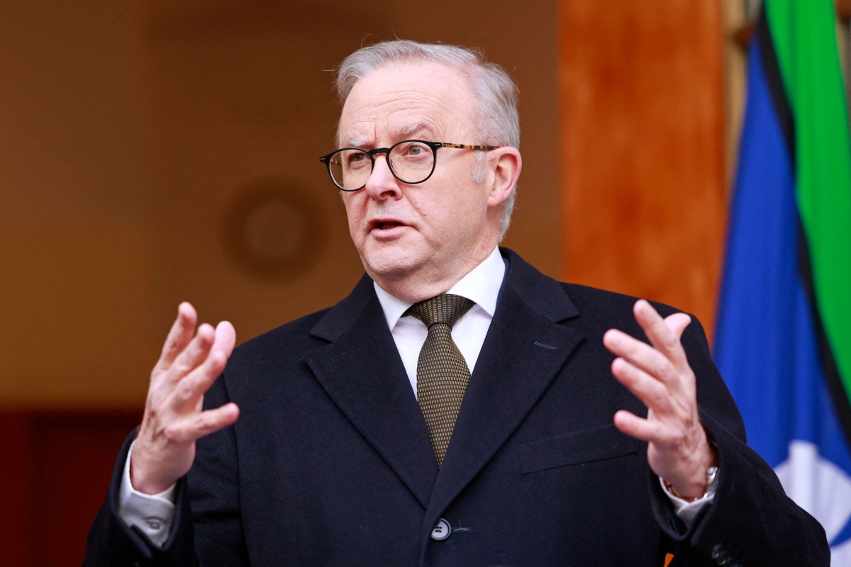 Australia's Prime Minister Anthony Albanese speaks during a press conference in Canberra on August 11, 2025. Photo by Hilary Wardhaugh / AFP