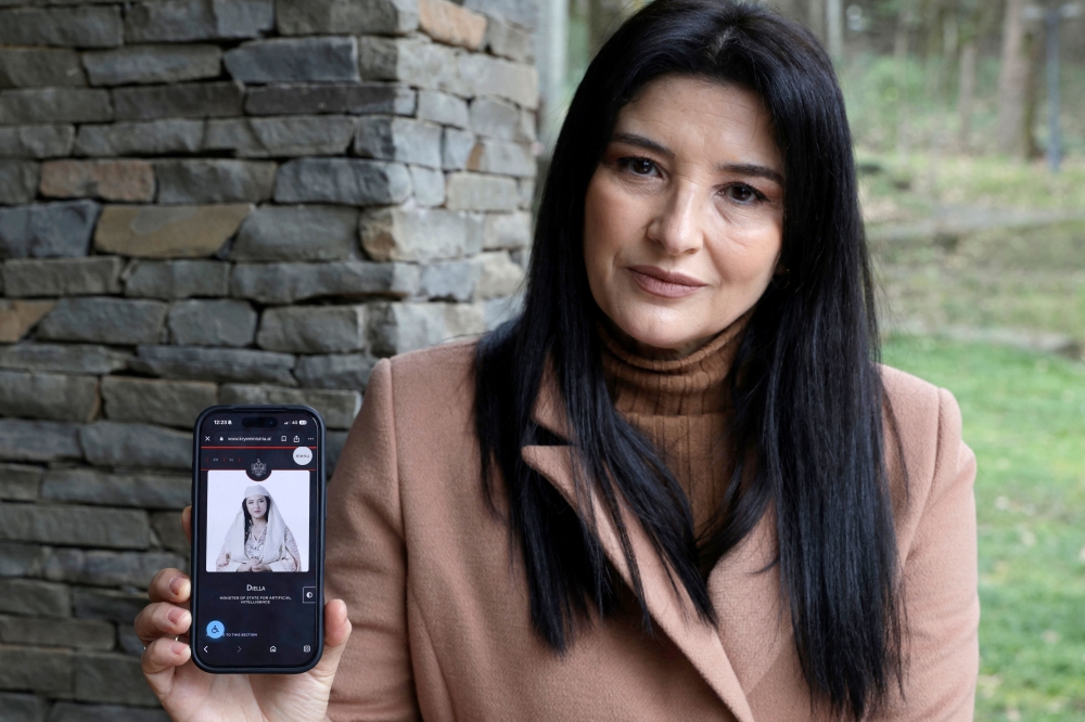 Albanian actress Anila Bisha poses in Tirana on February 19, 2026. (Photo by Adnan Beci / AFP)