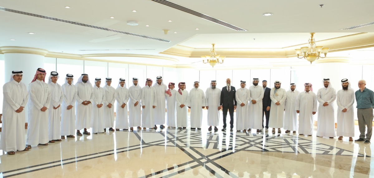 Minister of Awqaf and Islamic Affairs H E Sheikh Ghanem bin Shaheen bin Ghanem Al Ghanem and Undersecretary of the Ministry H E Dr. Sheikh Khalid bin Mohammed bin Ghanem Al Thani with honurees during the event.