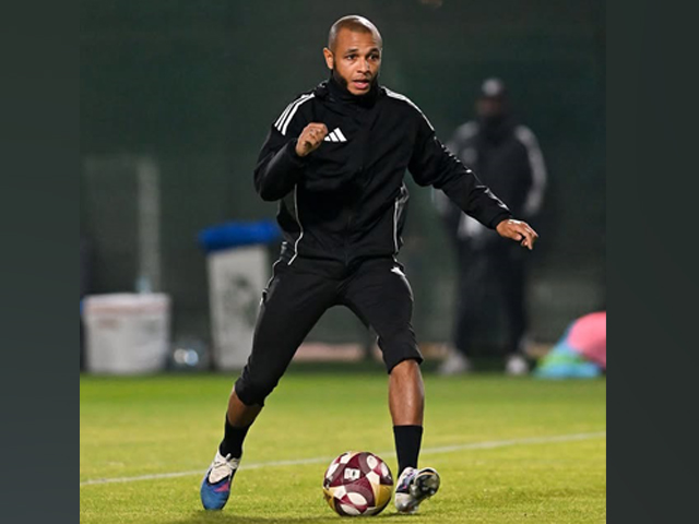 Al Gharafa's Yacine Brahimi during a training session.