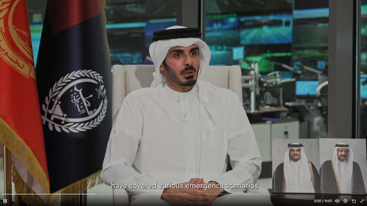Minister of Interior and Commander of the Internal Security Force (Lekhwiya) H E Sheikh Khalifa bin Hamad bin Khalifa Al-Thani during the interview. 