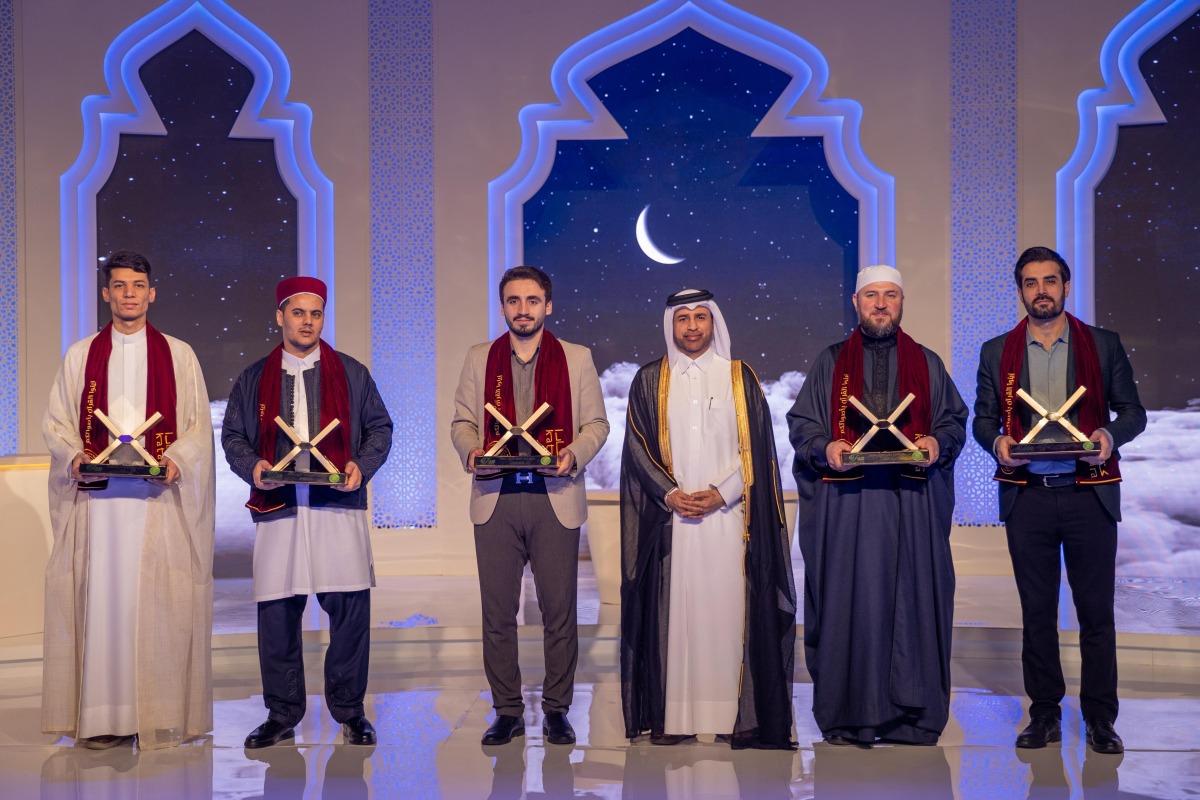 Katara General Manager Professor Dr. Khalid bin Ibrahim Al-Sulaiti with the winners. 