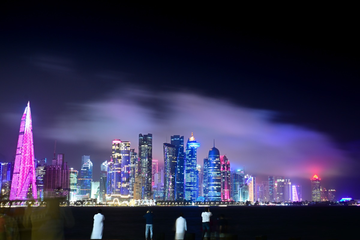 A view of Doha’s skyline yesterday's rain as captured by Shiraz Sitara
