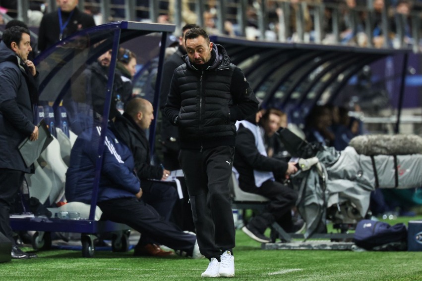 former Marseille Italian head coach Roberto de Zerbi during a Ligue1 football match. File photo. AFP.