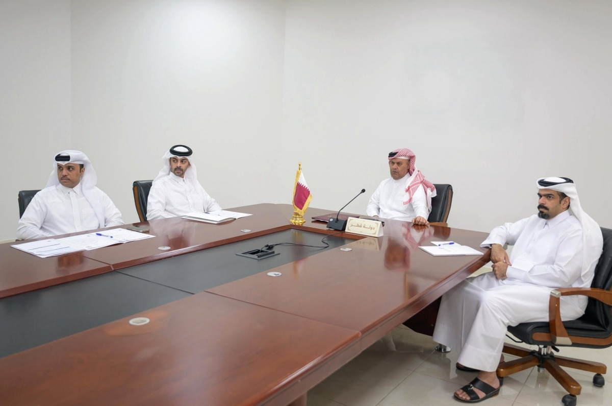 Members of  Qatari delegation headed by Director-General of Criminal Investigation Major General Mohammed Ibrahim Al Jufairi during the meeting.