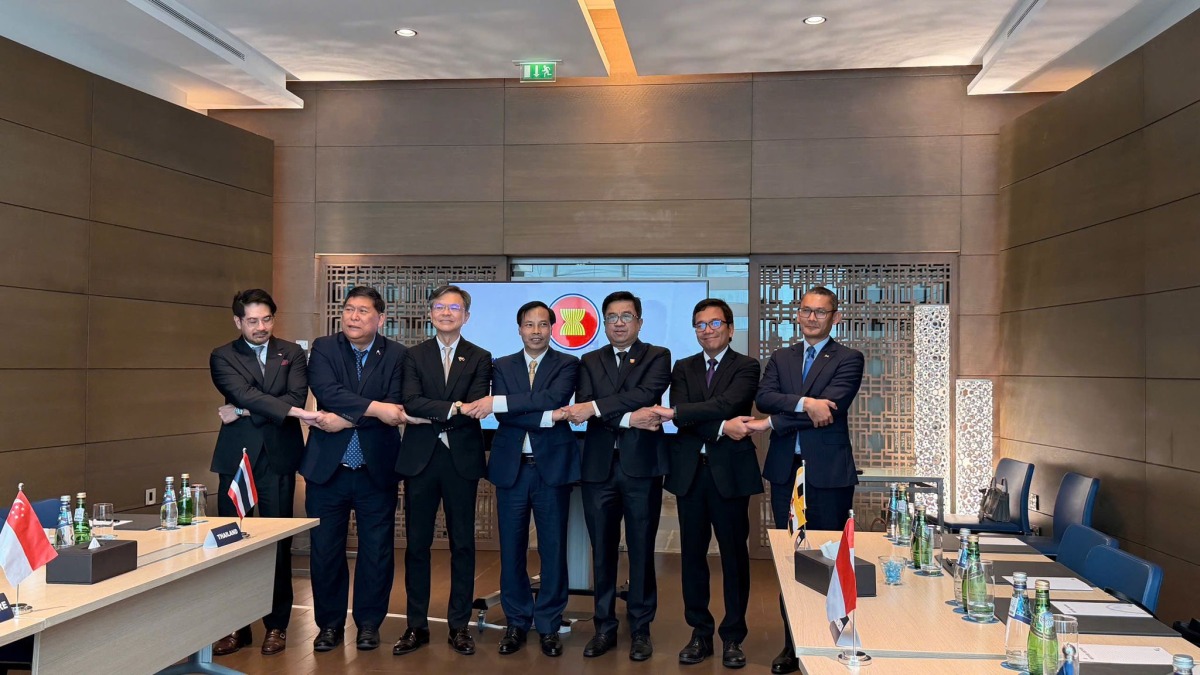Ambassador of Vietnam to Qatar H E Nguyen Huy Hiep with Ambassadors of Asean member states to Qatar during the 74th meeting of the Asean Committee in Doha.