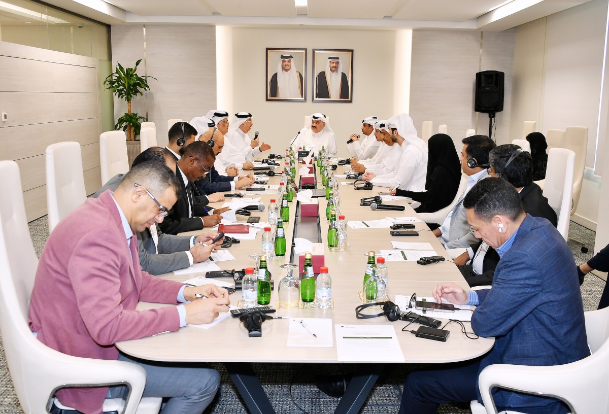 Qatar Chamber and Ministry of Commerce and Industry officials during the meeting.